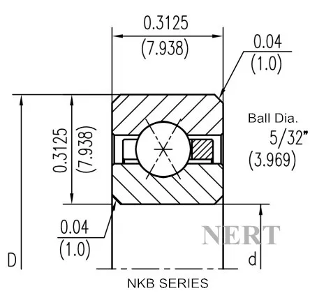 NKB-X(Φ7.938)等截面薄壁四點(diǎn)接觸球軸承剖面圖